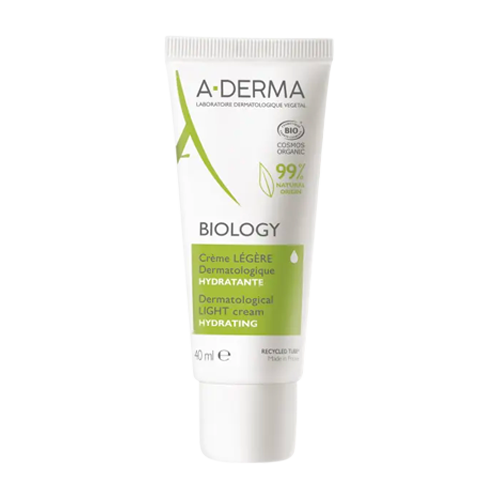La crème légère certifiée Bio de la gamme Biology du laboratoire Aderma.
